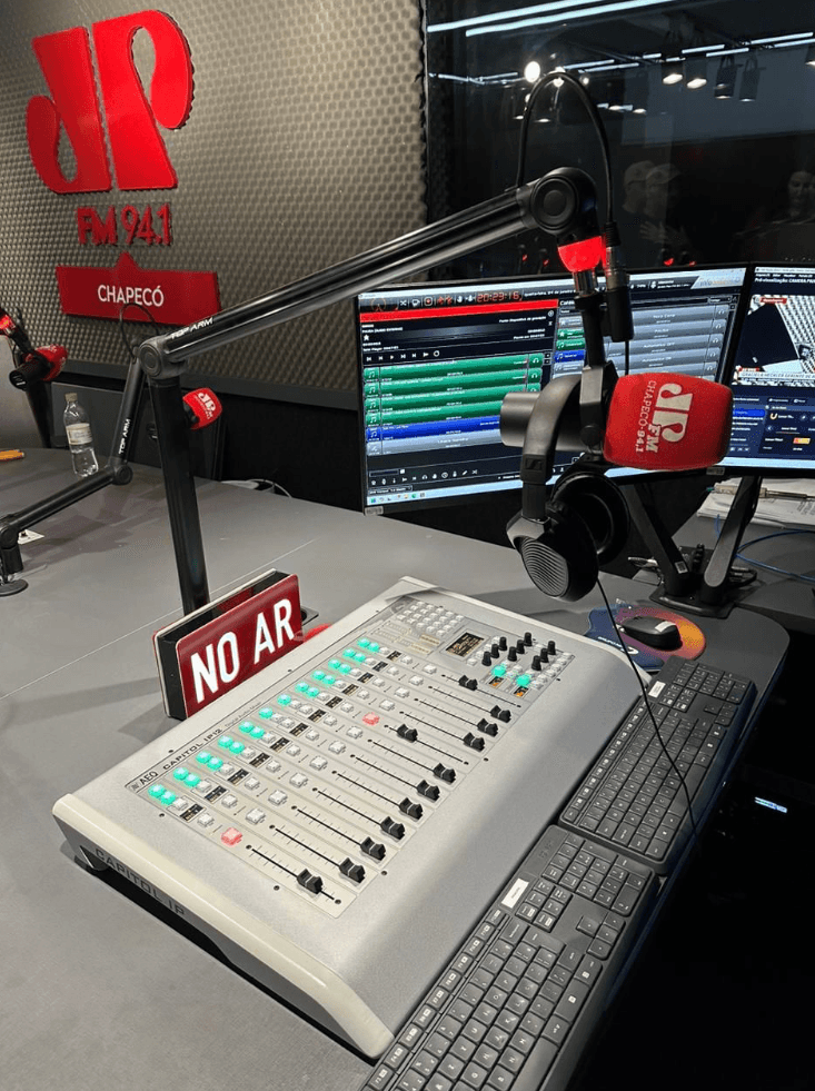 AEQ CAPITOL IP Digital Audio Console at Radio Jovem Pan Chapeco